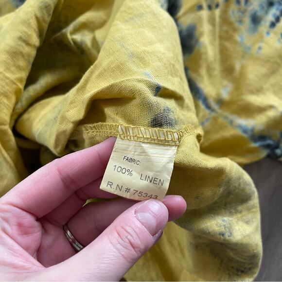 New Bella Umbra Italy Amalfi Night Tie Dye Must Yellow & Blue Blouse - Picture 7 of 7